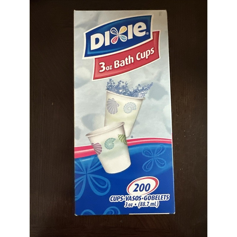 DIXIE 3 oz Bathroom Cups 150 Ct pastel sea shells vintage 2006 Open Box